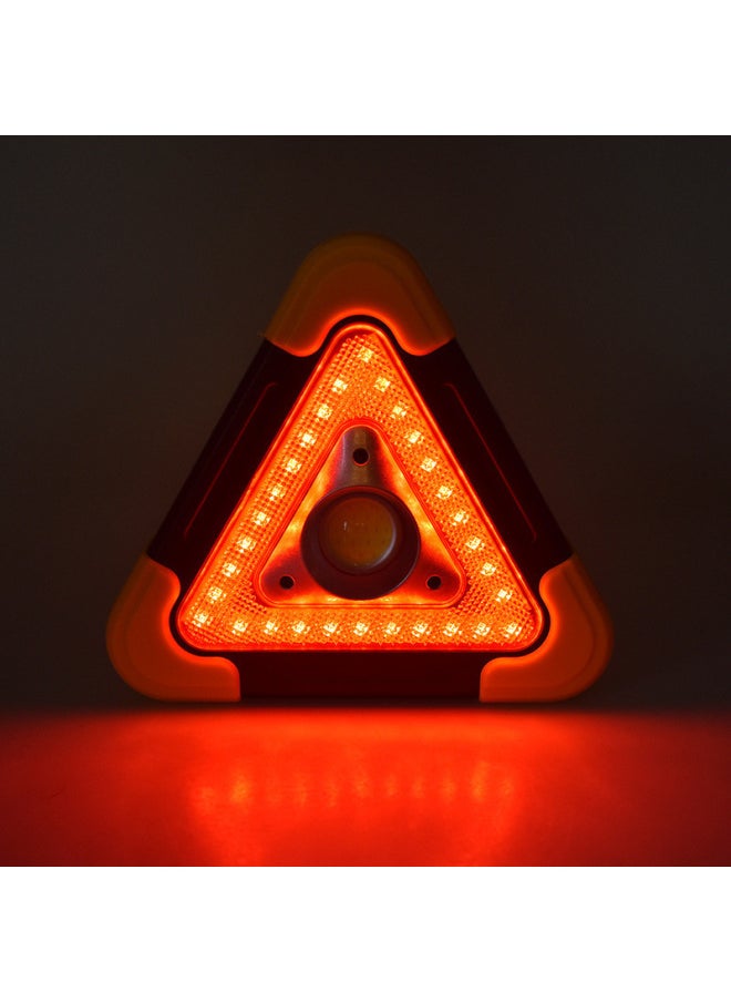 Generic Triangular Solar Floodlight Car Red Light Warning Floodlight USB Charging Satchel COB Work Light-Color:Small 1 Light Solar Model  - Image 2