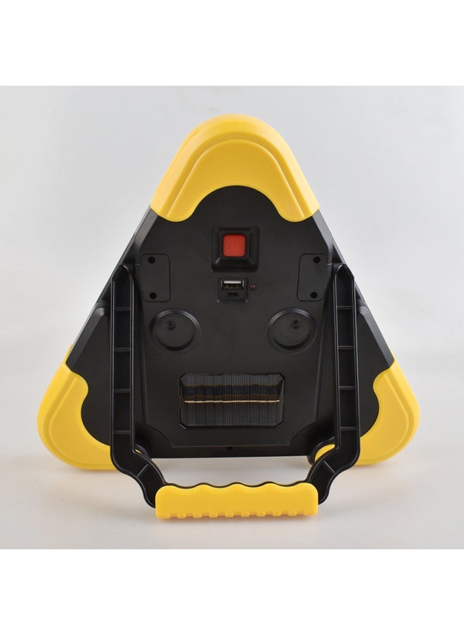 Generic Triangular Solar Floodlight Car Red Light Warning Floodlight USB Charging Satchel COB Work Light-Color:Small 1 Light Solar Model  - Image 5