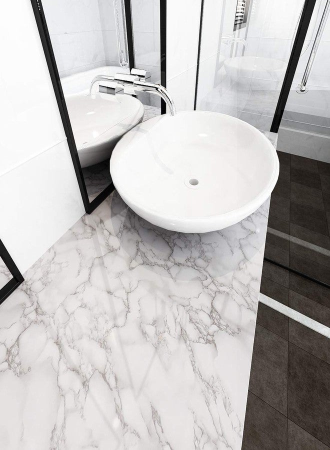 LACHEERY Large Size 36"x160" Grey White Marble Contact Paper for Countertops Peel and Stick Wallpaper Waterproof Self Adhesive Wallpaper for Kitchen Cabinets Backsplash Removable Counter Top Covers - Image 2