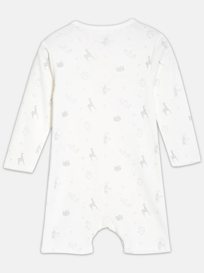 Broon Broon Infant Boys Grey and White Printed Organic Cotton Rompers Pack of 2