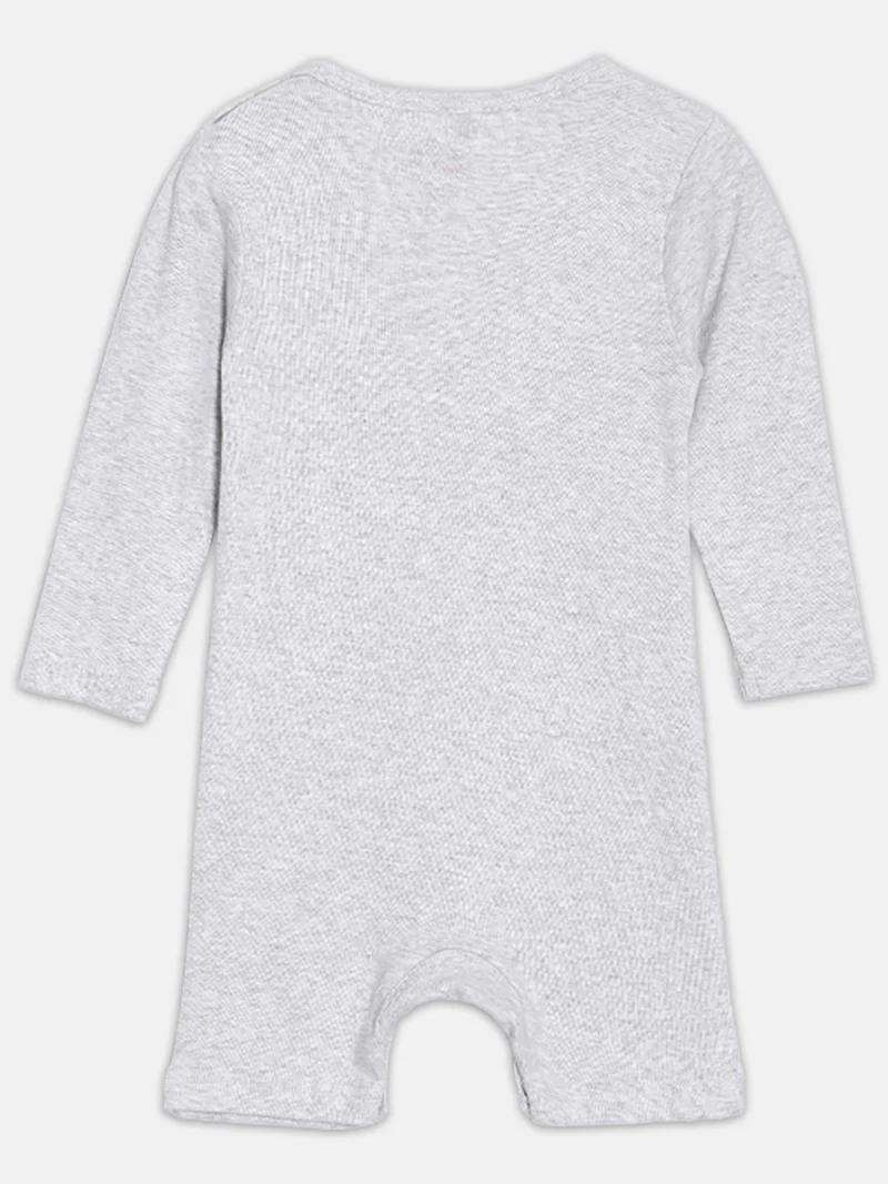 Broon Broon Infant Boys Grey and White Printed Organic Cotton Rompers Pack of 2