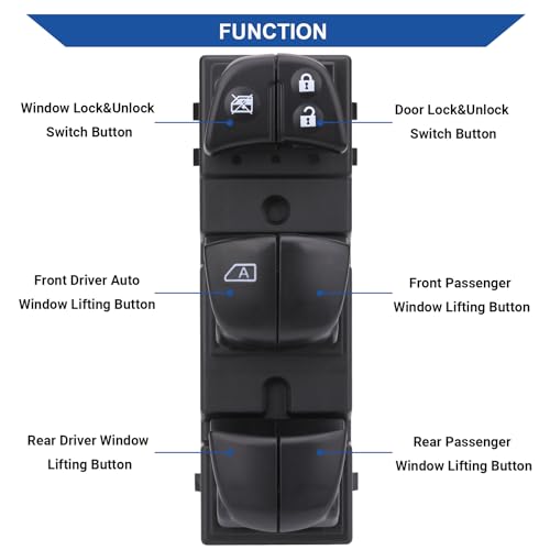 Obaee Power Window Switch Front Left Driver Side Compatible with 2013-2018 Nissan Leaf/Altima, 2013-2019 Sentra, 2014-2018 Rogue, 2011-2017 Juke, Replaces 25401-3NF0A 25401-3SH1A, 1 Auto - Image 3