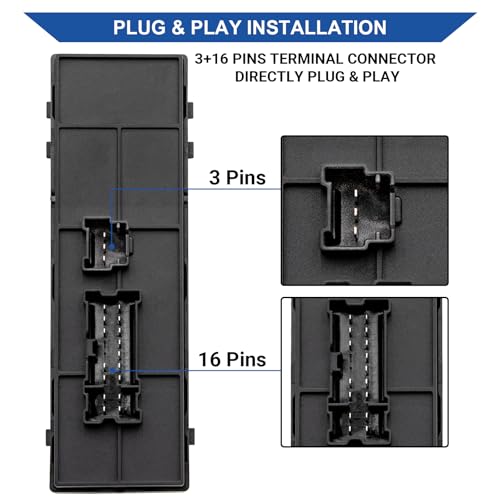 Obaee Power Window Switch Front Left Driver Side Compatible with 2013-2018 Nissan Leaf/Altima, 2013-2019 Sentra, 2014-2018 Rogue, 2011-2017 Juke, Replaces 25401-3NF0A 25401-3SH1A, 1 Auto - Image 4