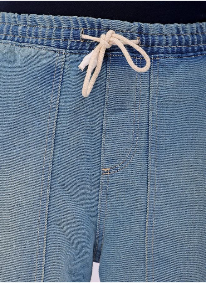 The Indian Garage Co Men Relaxed Fit Solid Mid-Rise Denim Joggers  - Image 5