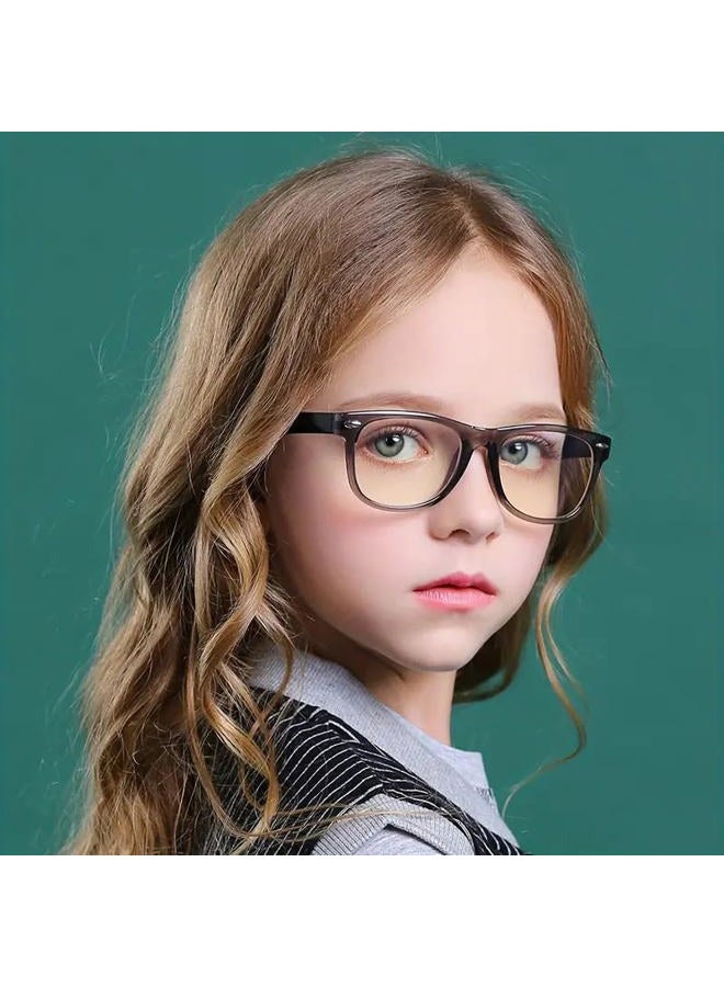 Boolavard Kids Nerd Glasses Clear Lens Geek Fake Eyeglasses for Girls Boys Eyewear Age 4-12 (Baby Pink) - Image 2