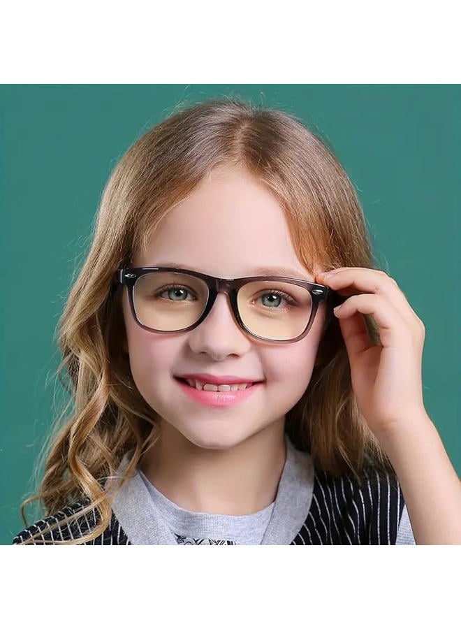 Boolavard Kids Nerd Glasses Clear Lens Geek Fake Eyeglasses for Girls Boys Eyewear Age 4-12 (Baby Pink) - Image 3
