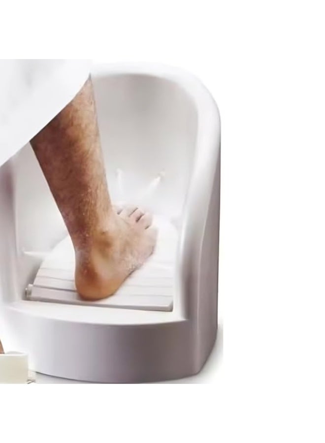 Relax Smart Wudu Foot Washer – Portable White Foot Washing Basin for Ablution, Easy-Clean Design with Anti-Slip Base, Comfortable & Hygienic Wudhu Foot Cleaner for Home and Mosque Use (48x37x36cm)