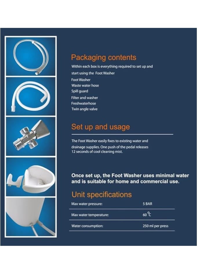 Relax Smart - Wudu Foot Washer White 48x37x36cm - Image 1
