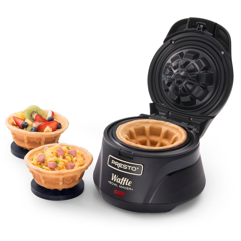 Presto! Presto 03500 Belgian Waffle Bowl Maker,Black, 9.3 x 8.25 x 5.25 inches  - Image 1