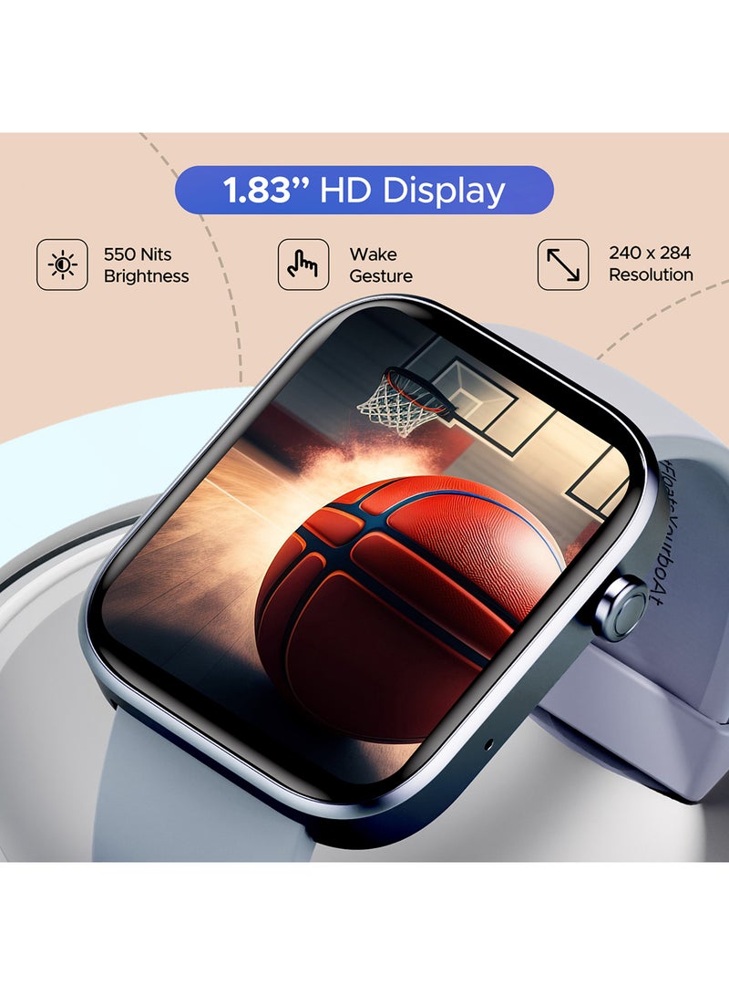 بوات ساعة boAt Wave Call 2 مع شاشة HD بحجم 1.83 بوصة، مكالمات بلوتوث متقدمة، استوديو تصميم واجهة الساعة، عملات، أكثر من 700 وضع نشط، نتائج كريكيت مباشرة، ساعة ذكية للرجال والنساء - Image 4