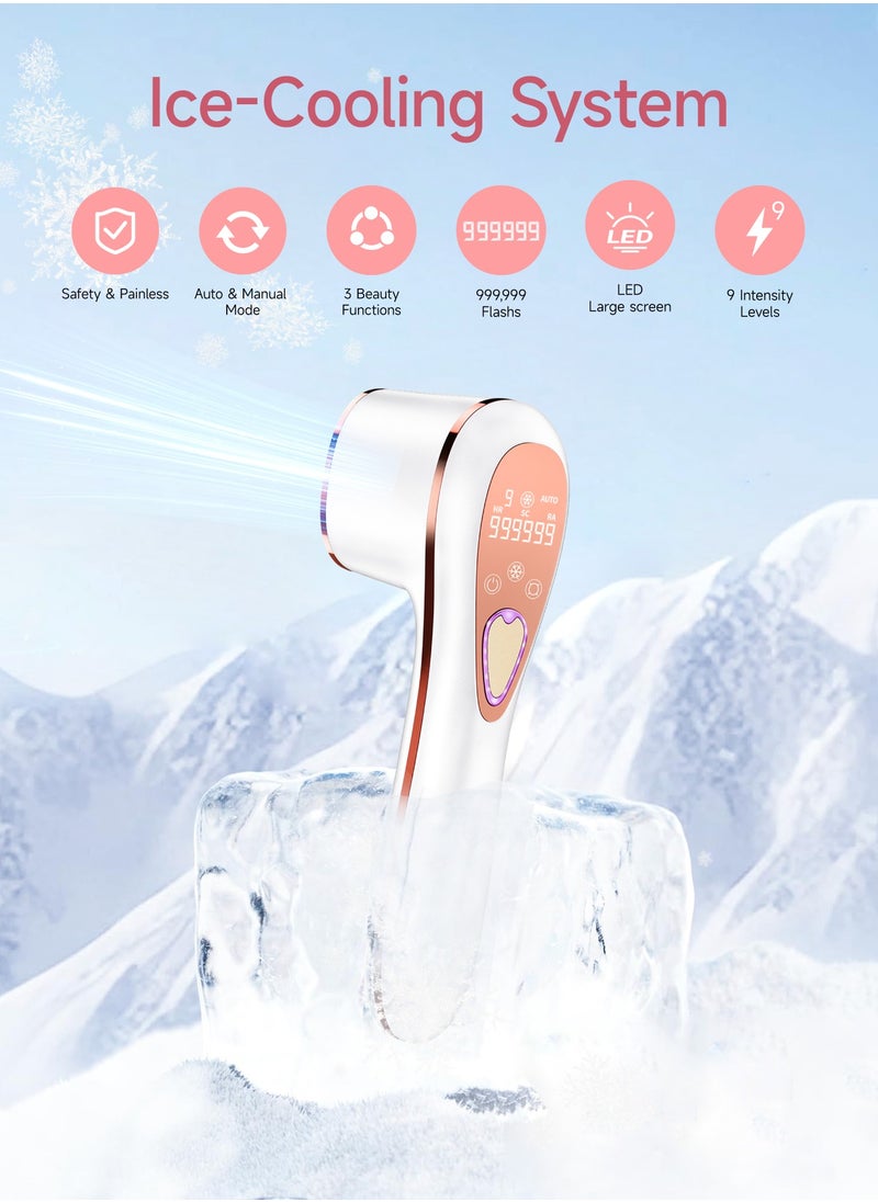 IPL Laser Hair Removal Device with Ice Cooling Technology - 9 Energy Levels & 3-in-1 Functions (HR/SC/RA) | Painless Full Body Use for Women/Men | CE Certified for Arab Skin Tones | Suitable for Face/Bikini/Back/Beard | 999,999 Flashes Permanent Results - pzsku/Z90EC7587068FC6692CF0Z/45/_/1740468571/11c9c1de-6854-470d-8040-9bf881ea313f