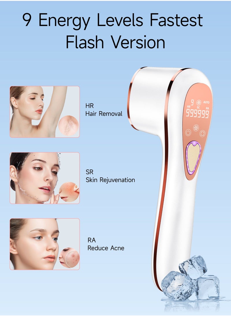 IPL Laser Hair Removal Device with Ice Cooling Technology - 9 Energy Levels & 3-in-1 Functions (HR/SC/RA) | Painless Full Body Use for Women/Men | CE Certified for Arab Skin Tones | Suitable for Face/Bikini/Back/Beard | 999,999 Flashes Permanent Results - pzsku/Z90EC7587068FC6692CF0Z/45/_/1740468798/a238fb8e-e932-4c89-b41e-b903236f0f31