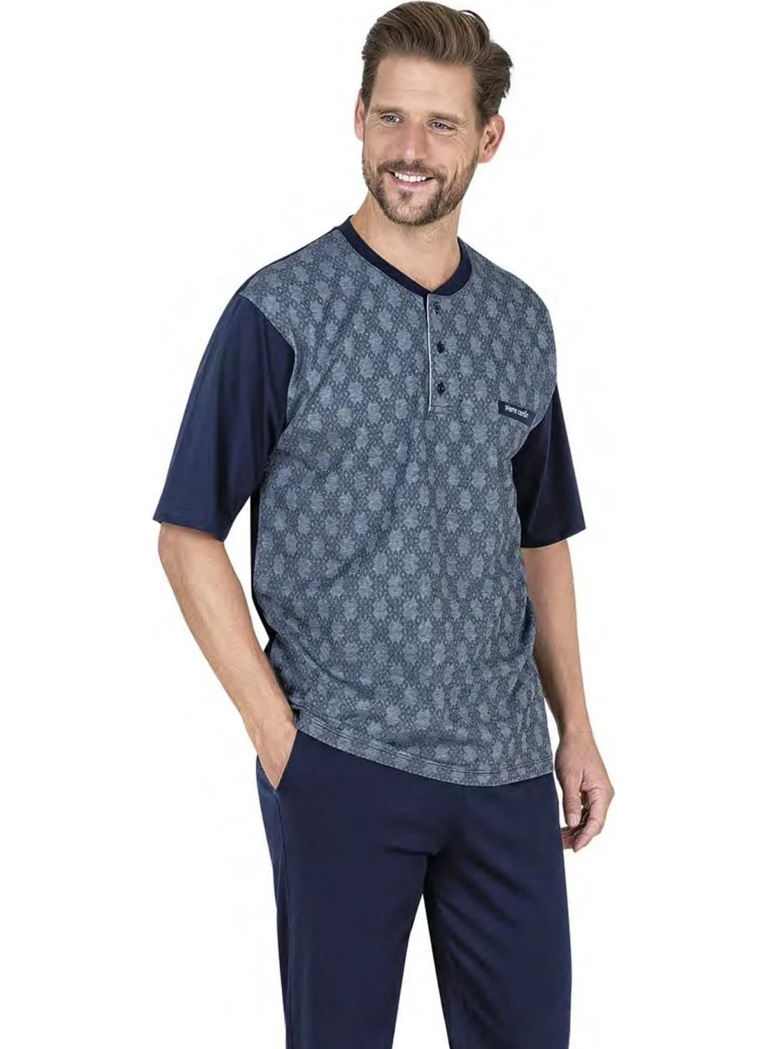 بيير كاردان Men's 3-Piece Jacquard Pajama Set, Dowry Pajama Set, Boxed Delivery, Cotton