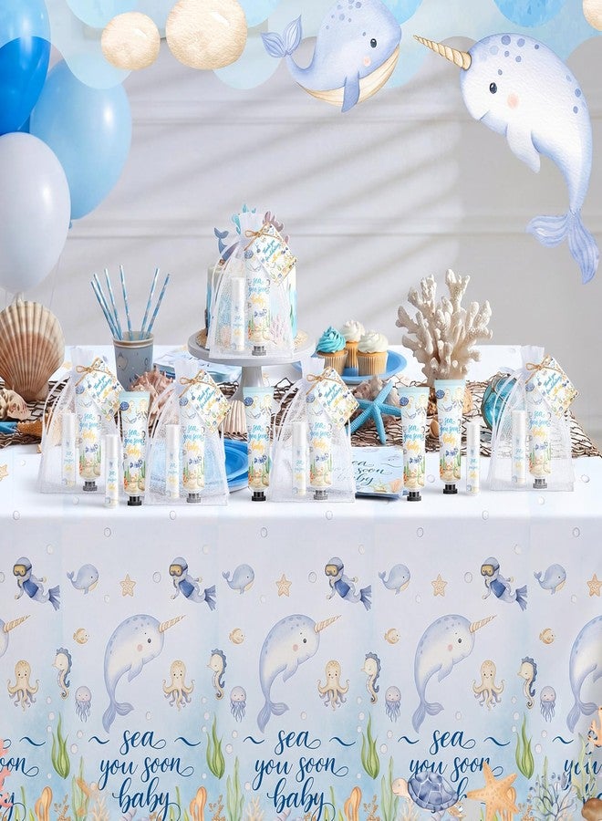 Dimsile 50 Set / 200 Pcs Sea You Soon Baby Shower Gifts Bulk Hand Lotion and Lip Balm with Organza Bags Tags Under the Sea Baby Shower Party Favor Ocean Animal Its a Boy for Girl Boy - Image 5