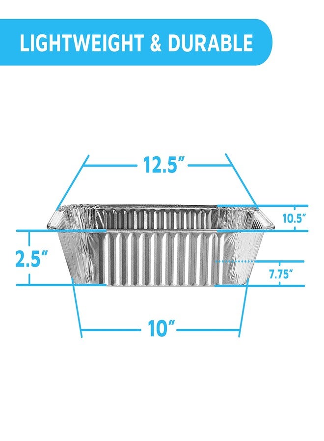 MontoPack Aluminum Foil Pans Half Size Roasting Chafing Pan | Bulk 10 Pack of 9x13 Tins for Cooking, Baking & Catering | Heavy Duty Disposable Cookware Steam Table Trays for Buffet & Food Prepping - Image 2