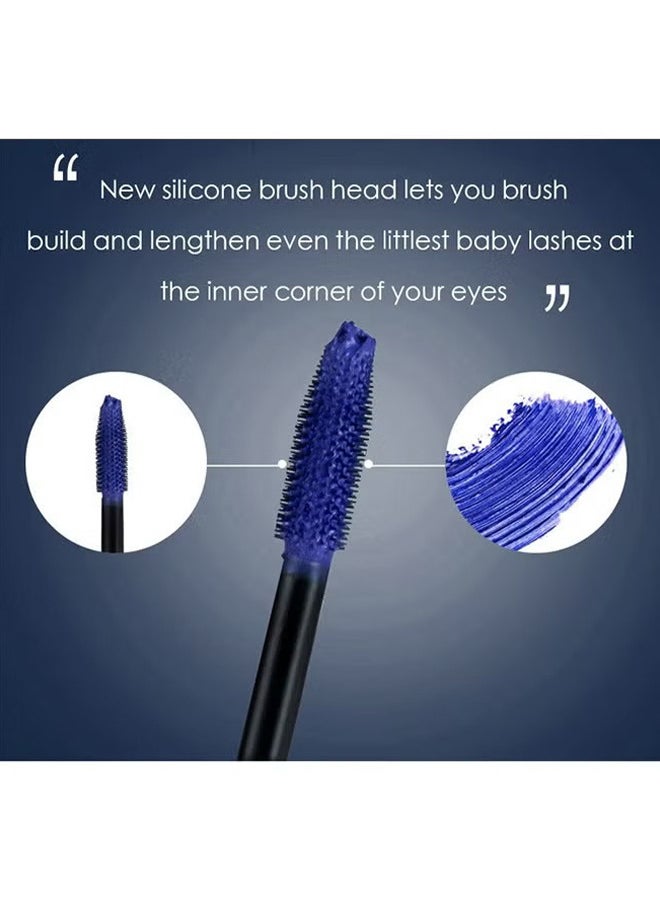 WEHEBEAUTY Extreme Big 5D Volume Lash Mascara Fiber Lash Extensions Colored Mascara Long Lasting Smudge Proof Non Clumping Curling Voluminous Mascara For Lengthening Charming Lashes - Blue  - Image 3