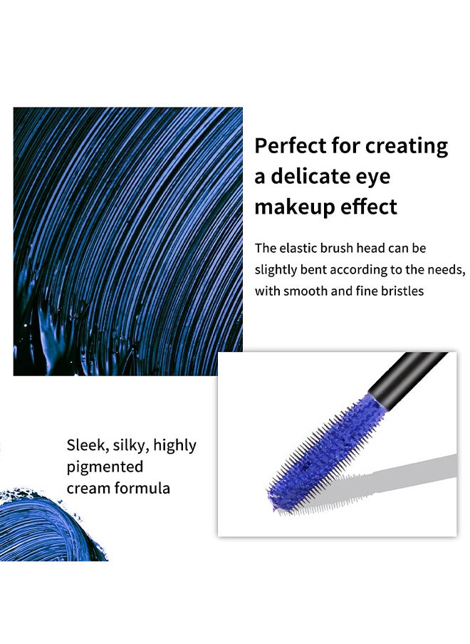 WEHEBEAUTY Extreme Big 5D Volume Lash Mascara Fiber Lash Extensions Colored Mascara Long Lasting Smudge Proof Non Clumping Curling Voluminous Mascara For Lengthening Charming Lashes - Blue  - Image 4