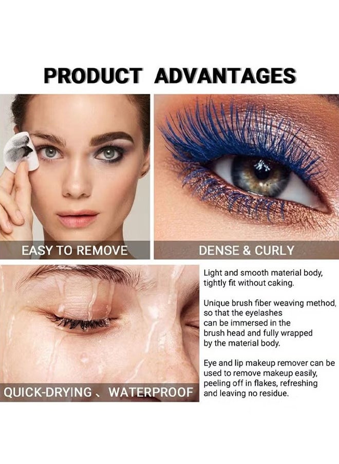 WEHEBEAUTY Extreme Big 5D Volume Lash Mascara Fiber Lash Extensions Colored Mascara Long Lasting Smudge Proof Non Clumping Curling Voluminous Mascara For Lengthening Charming Lashes - Blue  - Image 5
