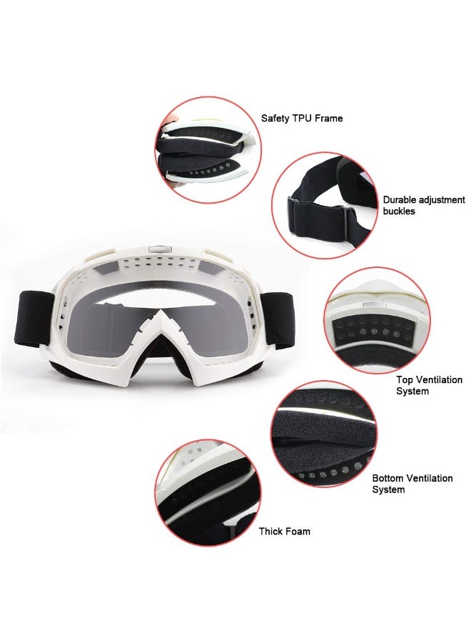 Bukela Dirt Bike ATV Goggles UV400 Motorcycle Goggles Windproof Dustproof for Men Women Youth Motocross Riding Protection Anti-Scratch Full View Adjustable Strap - Image 2