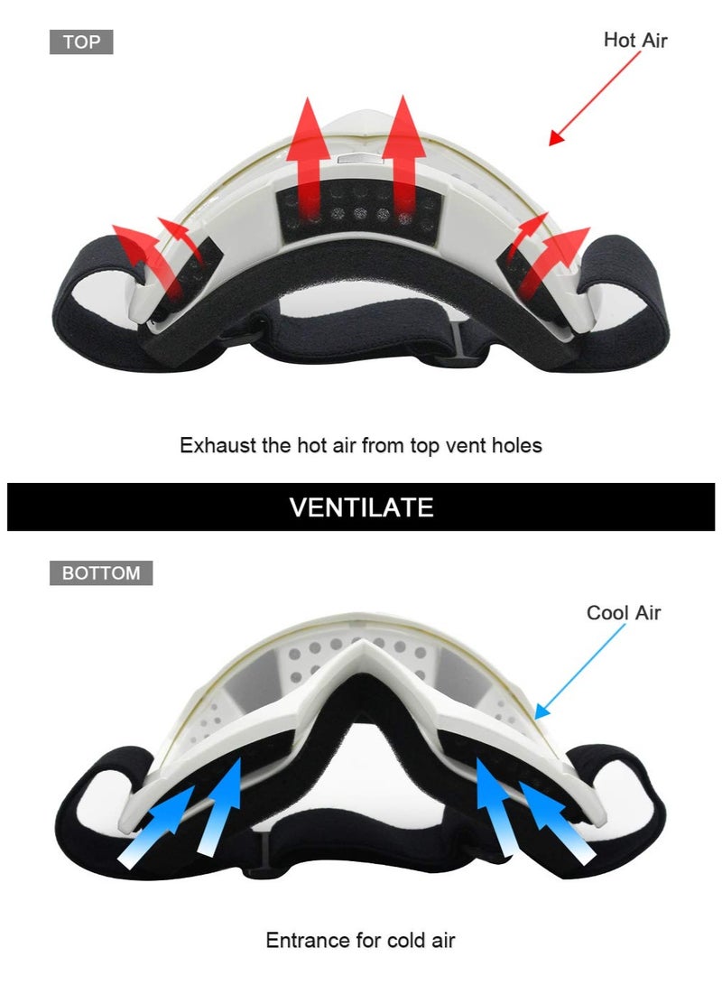 Bukela Dirt Bike ATV Goggles UV400 Motorcycle Goggles Windproof Dustproof for Men Women Youth Motocross Riding Protection Anti-Scratch Full View Adjustable Strap - Image 5