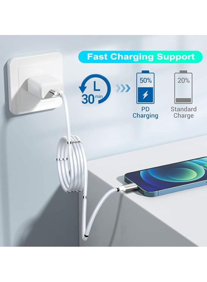 Green Tiger 1.8M/5.9ft Magnetic USB C to Lightning Cable, Fast Charging Super Organized Absorption Nano Data Cable USB Cable Cord Compatible with Ip hone 14 13 12 11 Pro Max Xr Xs 8 7 6 Plus - Image 3