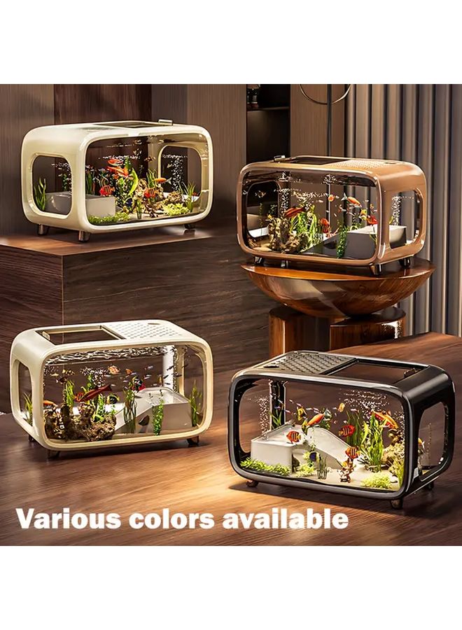 White Modern Desktop Ecosphere Aquarium Large Panoramic Viewing Tank Durable Plastic No Electricity Needed Home Office Decor - Image 2