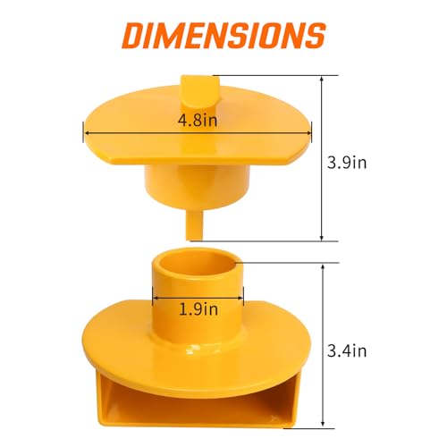 METOWARE Lunette Eye Lock Tow Drawbar Lock Heavy-Duty Steel Trailer Lock Fits All 2-1/2 to 3 Inch Lunette Eyes (Yellow) - Image 2