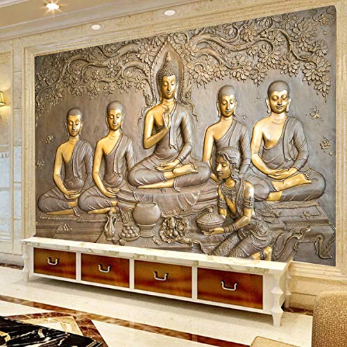 DECOR PRODUCTION Lord Buddha 3D Wall Stickers, PVC Self Adhesive Vinyl Wall Poster for Living Room, Hall, Play Room, Bedroom, Kitchen, Office (Large_Wallpaper_pt6, Multicolour, 3x4 Feet) - Image 2