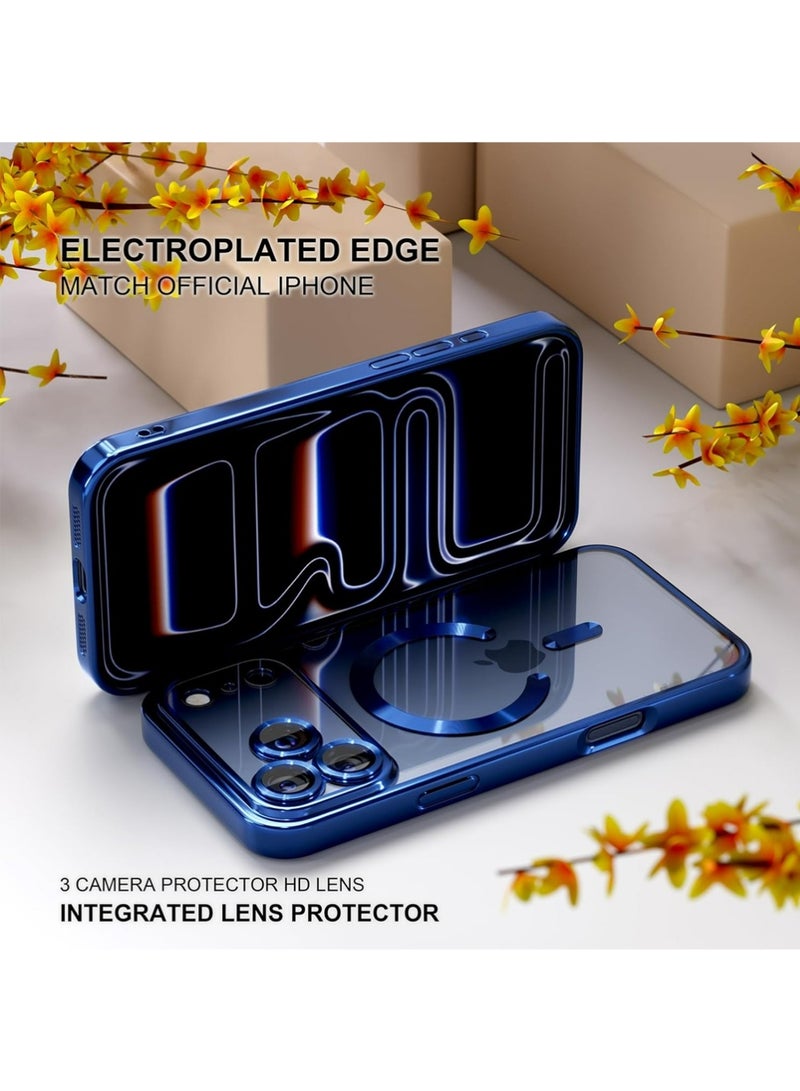 PULUZ Case for iPhone 17 Pro+screen protector with MagSafe [Never Yellowing] [Military Grade Drop Protection] Full Camera Lens Protector Plating Soft Clear Phone Case for Women - Image 5