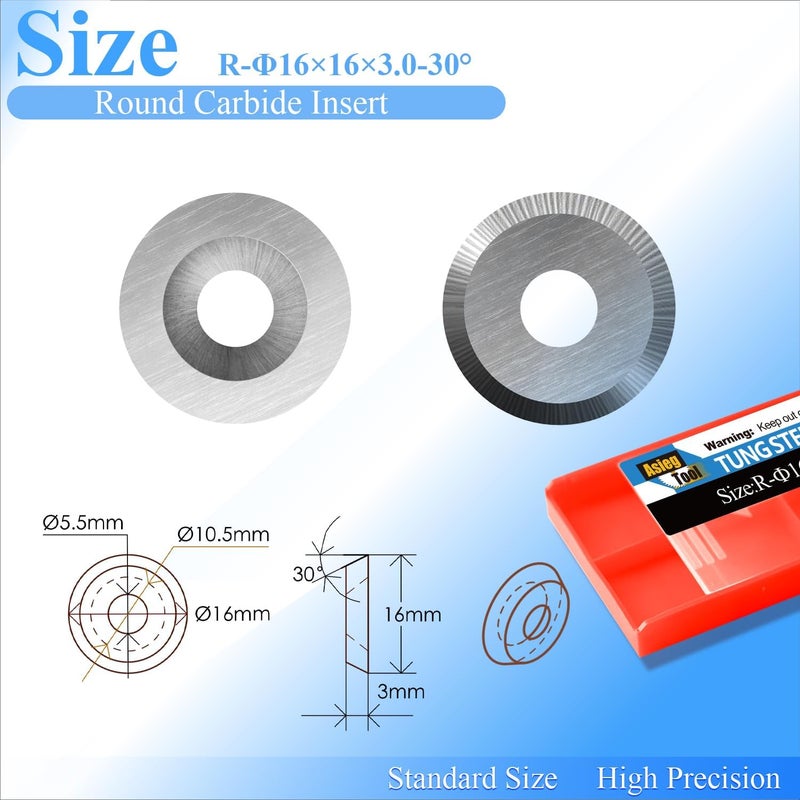 Asieg Tool Ci0 16mm Round Carbide Inserts Cutters Knifes Indexable Replacement with Screws Fits For Full And Pro Size Popular DIY Wood Turning Finisher Hollower Tools Woodworking Lathe 10pcs - Image 2