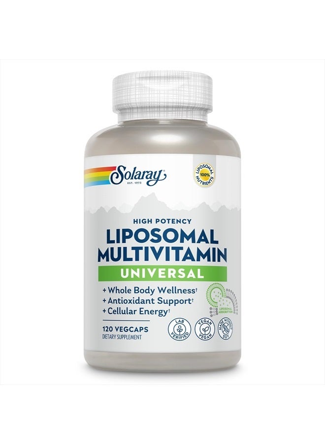 SOLARAY فيتامينات متعددة ليبوسومال للرجال والنساء، قوة عالية، امتصاص معزز فيتامين C، فيتامين D، بيوتين، ميثيل B-12، خالي من الروائح وهضم لطيف، 30 حصة، 60 كبسولة نباتية - Image 1