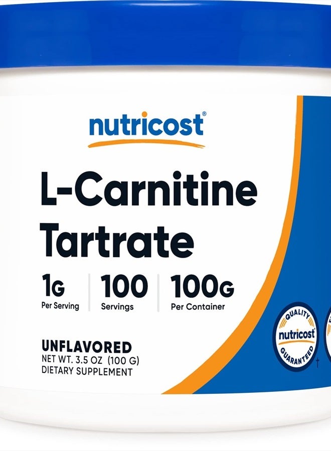 Nutricost L-Carnitine Tartrate Powder 100 Grams - 1 Gram per Serving - Image 1