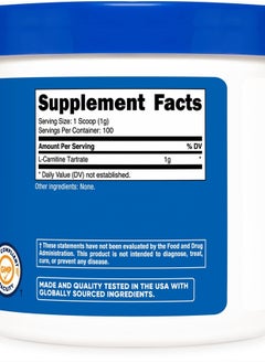Nutricost L-Carnitine Tartrate Powder 100 Grams - 1 Gram per Serving  - Image 4