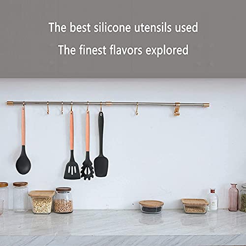 Alciono Silicone Kitchen Tool Set Cooking | Heat-Resistant Non-Stick Utensil Set Cooking Tools | Turner, Whisk, Spoon, Brush, Silicon Spatula Set, Ladle Slotted Tongs Pasta Fork- Set of 10 | Grey - Image 4