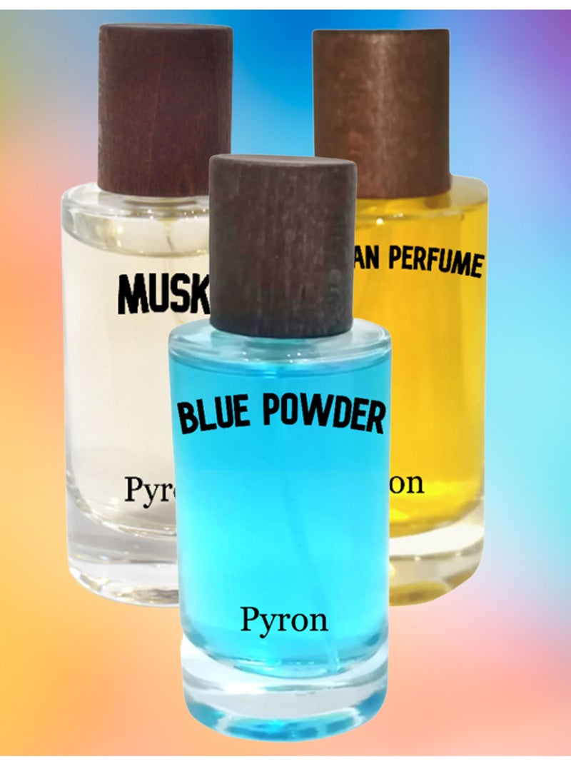 PYRON Perfume Collection Has Musk Perfume Zaafran Perfume And Blue Powder Perfume 50 Ml EDP - Image 1