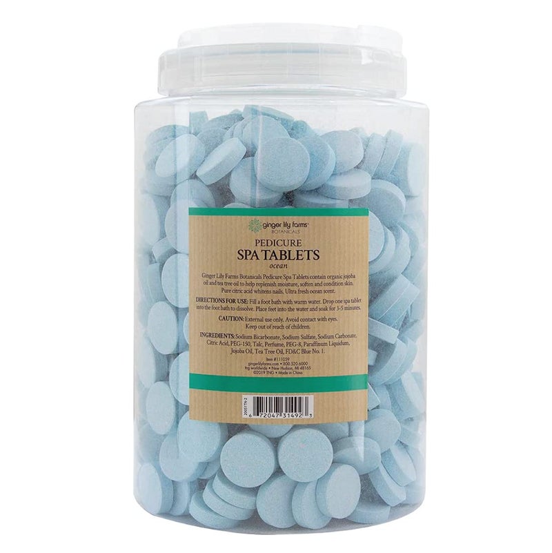 Ginger Lily Farms Botanicals Pedicure Spa Tablets, Natural & Organic, Replenishes Moisture, Softens & Conditions Skin, Ocean Scent, 105 Ounces, 500-Count - Image 2