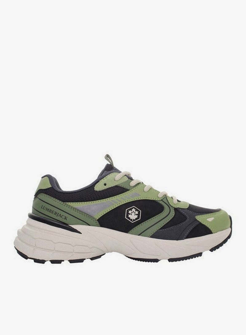 LUMBERJACK Men MONEY Panelled Lace-Up Sneakers - Image 2