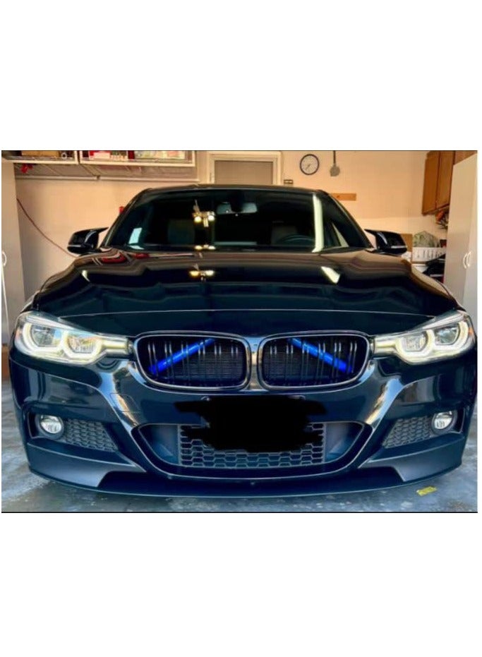 2PCS Blue Grille Insert Trim Stripes, Compatible with M Sport V Barce for BMW F20 F30 G30, Grille Strips for BMW Series 2, 3, 5, 328i, 535i. Enhance Your BMW's Style! - Image 1