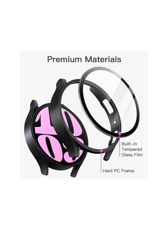 Jetech Case with Screen Protector Compatible with  Galaxy Watch 6 40mm, Overall Protective Cover, Built-in Tempered Glass Film High Sensitivity, 2 Pack (Black) - Image 3