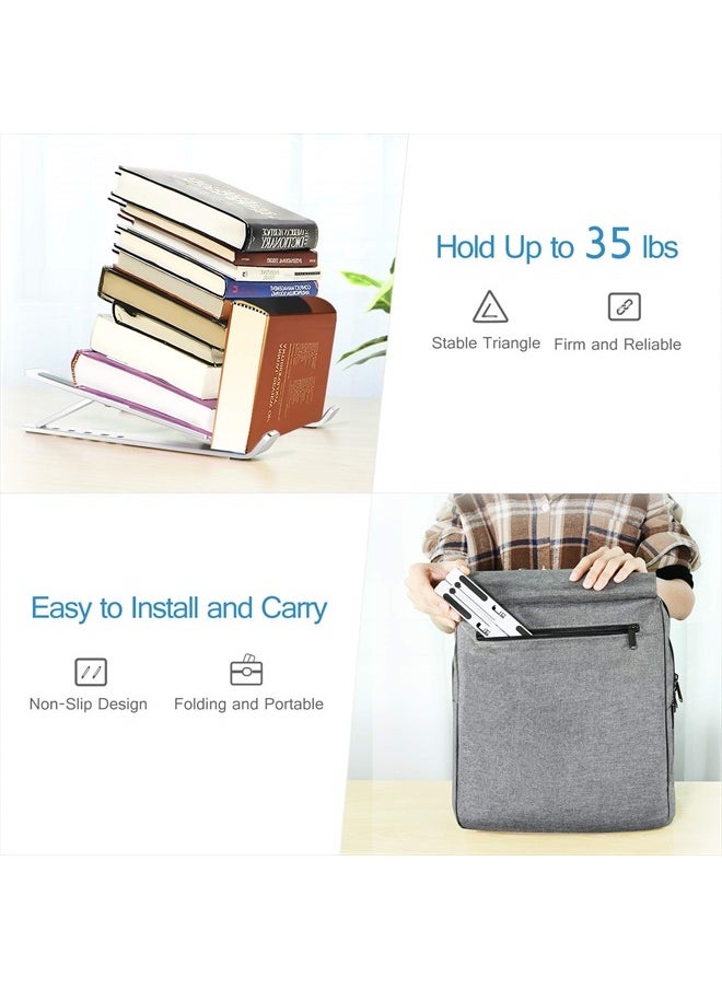ivoler - Laptop Stand, Laptop Holder Riser Computer Tablet Stand, 6 Angles Adjustable Aluminum Ergonomic Foldable Portable Desktop Holder Compatible with MacBook,iPad, HP, Dell, Lenovo 10-15.6” Silver - Image 1