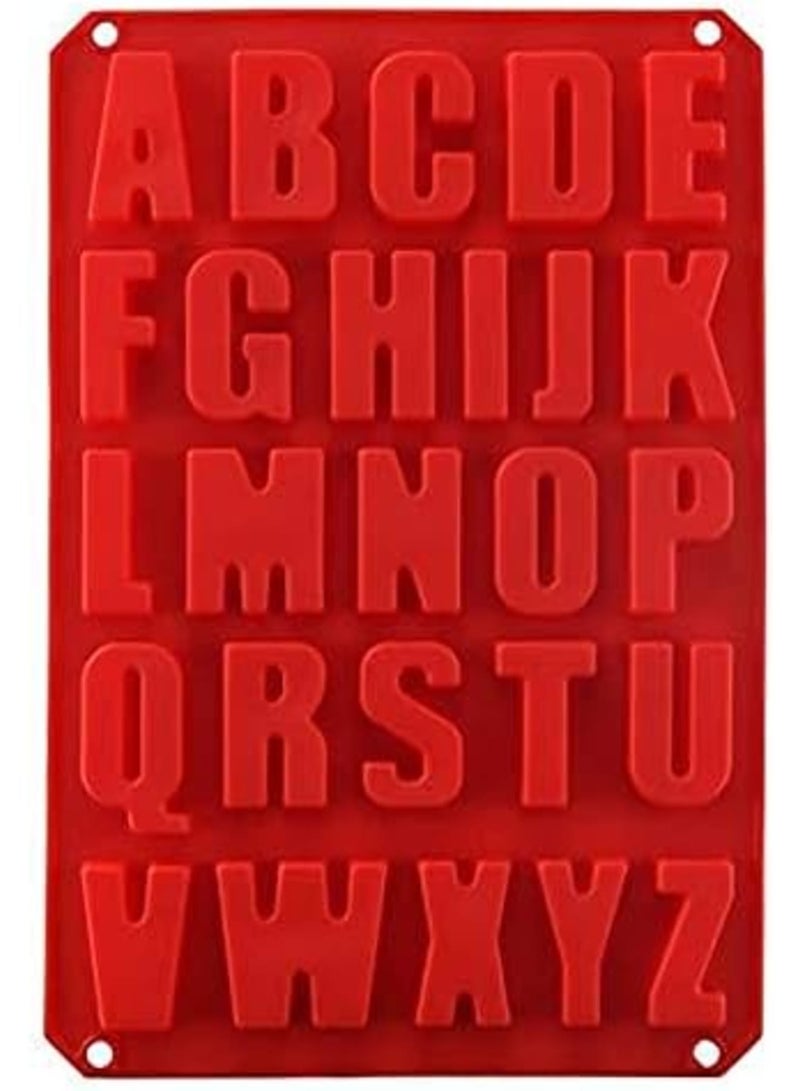 Luckam قالب كعكة حروف سيليكون خالي من BPA، قالب شوكولاتة غير لاصق، ناعم وسهل الإخراج، أدوات خبز كعكة سيليكون حمراء لتزيين، مرونة جيدة، صينية ثلج DIY، أواني كعكة مطبخ - Image 1