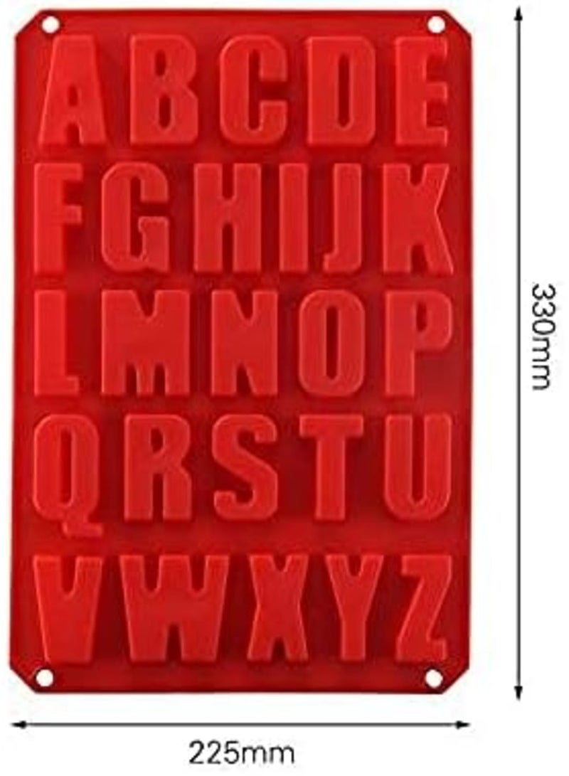 Luckam قالب كعكة حروف سيليكون خالي من BPA، قالب شوكولاتة غير لاصق، ناعم وسهل الإخراج، أدوات خبز كعكة سيليكون حمراء لتزيين، مرونة جيدة، صينية ثلج DIY، أواني كعكة مطبخ - Image 2