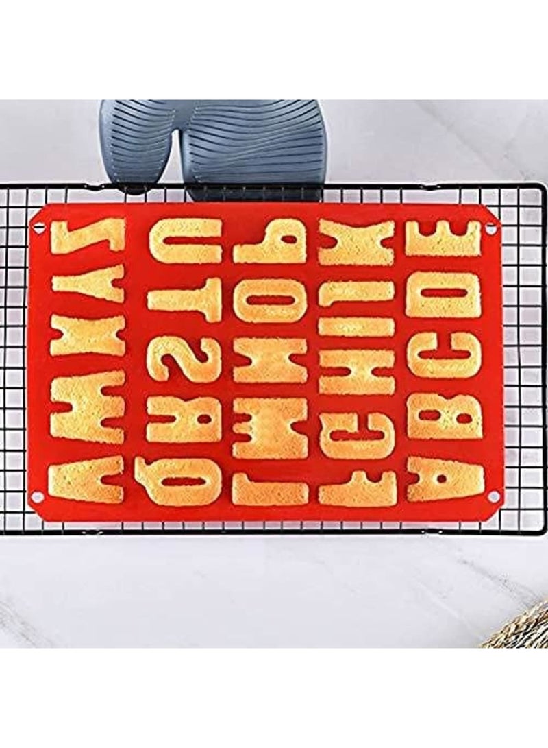 Luckam قالب كعكة حروف سيليكون خالي من BPA، قالب شوكولاتة غير لاصق، ناعم وسهل الإخراج، أدوات خبز كعكة سيليكون حمراء لتزيين، مرونة جيدة، صينية ثلج DIY، أواني كعكة مطبخ - Image 4