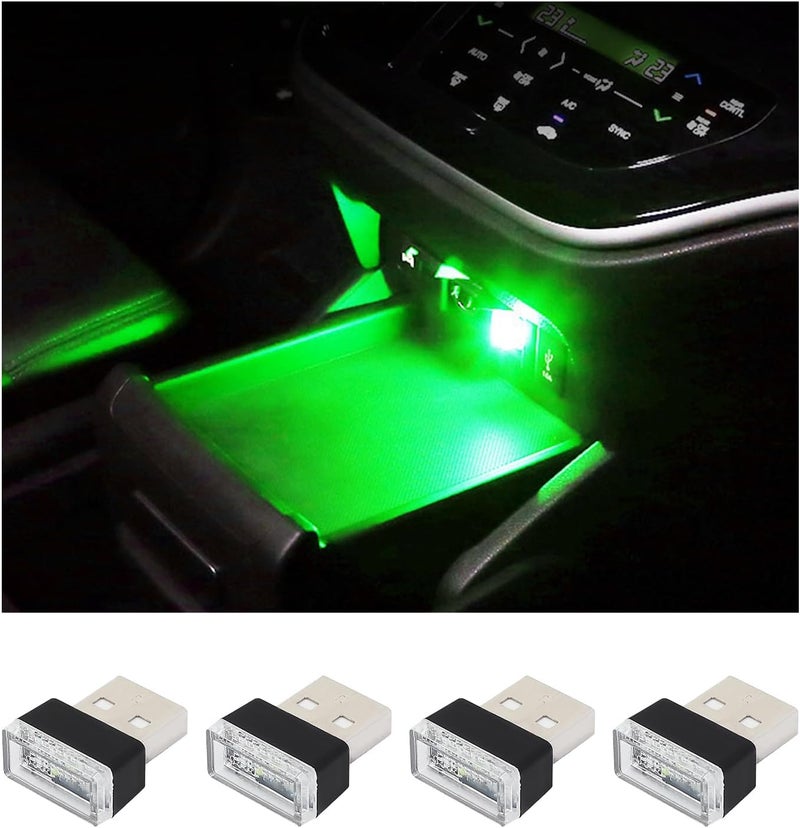 Augeny USB LED Car Interior Atmosphere Lamp - Green - Image 1