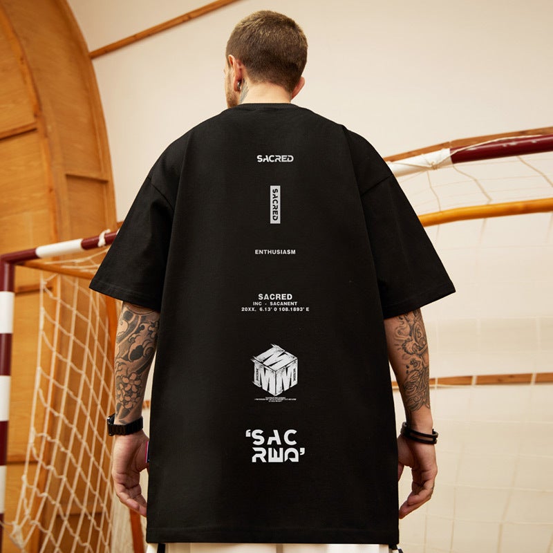 Street Spoof Cartoon Fashion Brand Hip Hop Short Sleeve Men'S Loose Oversize Fashion Ins Half Sleeve T-Shirt Large Size - Image 4