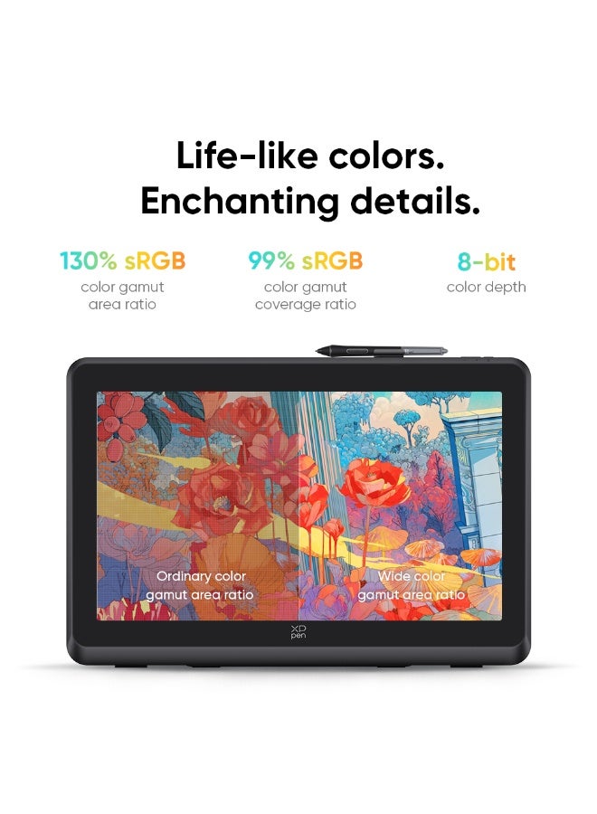 XP-PEN Artist 22 Plus 130% sRGB Drawing Tablet with Screen, 16.7 Million Colors Art Tablet with 16384 Pressure Stylus, Full Laminated, Anti-Glare Display Computer Graphic Tablet (22 inch) - Image 5
