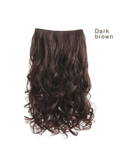REECHO 14" 1-Pack 3/4 Full Head Wavy Clips in on Synthetic Hair Extensions HE008 Hairpieces for Women 5 Clips 3.6 Oz per Piece - Dark Brown  - Image 2