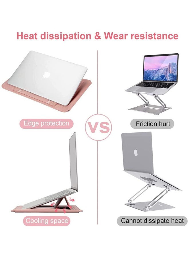 Rock Pow Laptop Bag /Sleeve Case (13/14-Inches) Compatible With 3in1 (Laptop Stand,Mouse pad) MacBook Pro Notebook Pink - Image 3