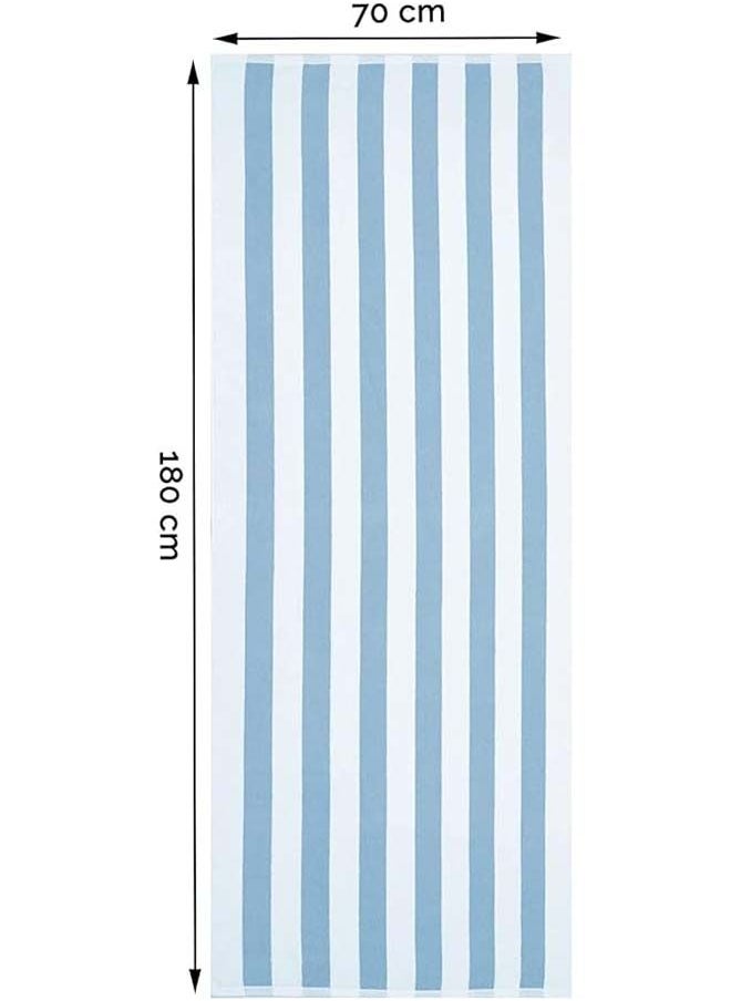 Beach Towel Striped 2 Piece 180x70 cm-White-Light Blue