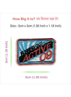 Generic 2 Pieces Running Out 'Active 60' Applique Embroidered Sew-on Patch ; Size Small: 5cm x 3cm for Jackets, Bags, Caps, T-Shirts, Jeans, Outdoor Clothing (Pack of 2). (Code: SBX-103)  - Image 2